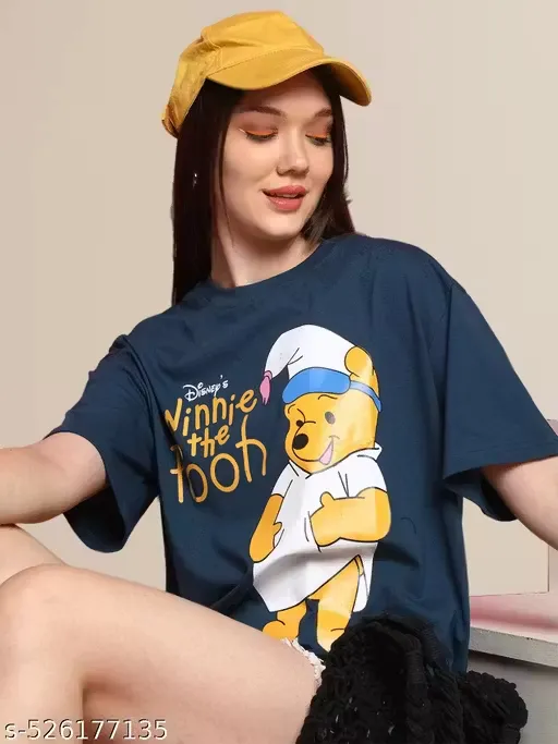 Women's Half Sleeve Oversize Printed T-shirt