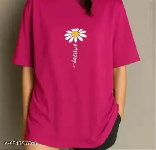 STYLISH PRINTED OVERSIZE T- SHIRT FOR WOMEN'S