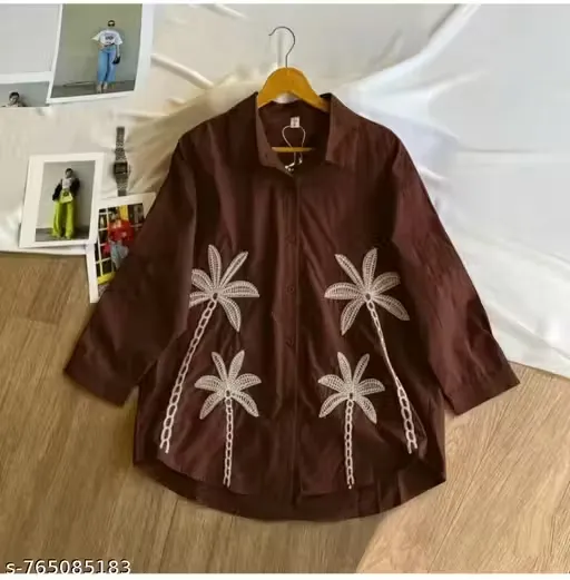 Stylish Rayon Embroidered Shirt for Women & Girls
