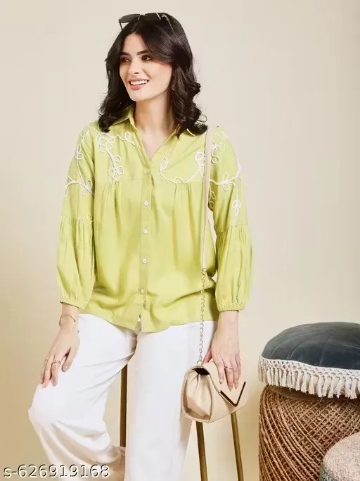 Women’s Stylish Embroidered Western Shirt