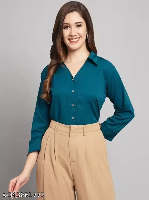 PRETTY DEEP TEAL SHIRTS FOR WOMEN