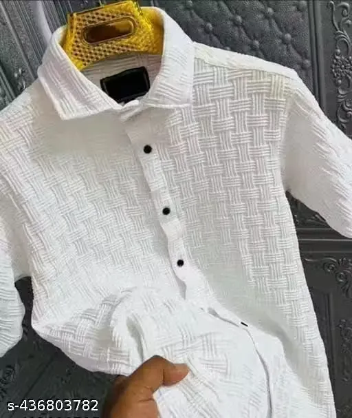 Moonlight ClassicWhite Popcorn Shirt for Men