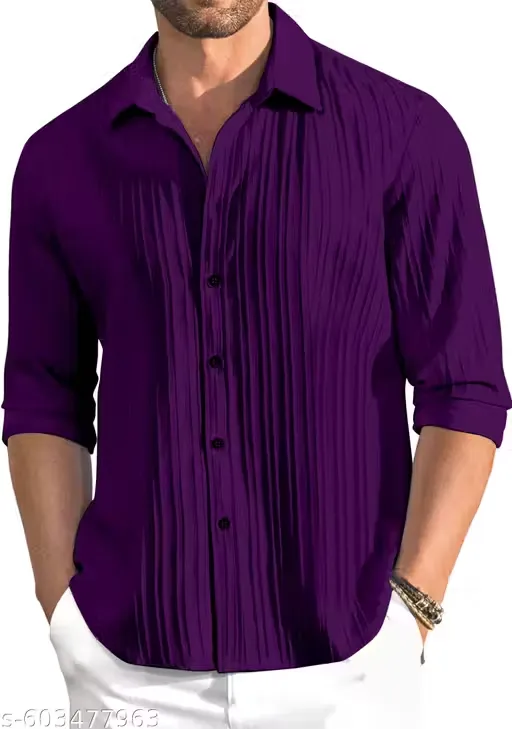 Men Textured Slim Fit Shirt