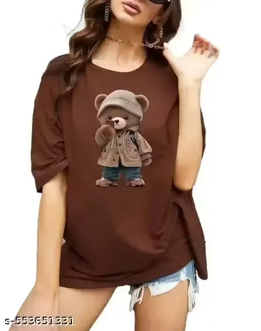 CASUAL T-SHIRT WITH TEDDY PRINT
