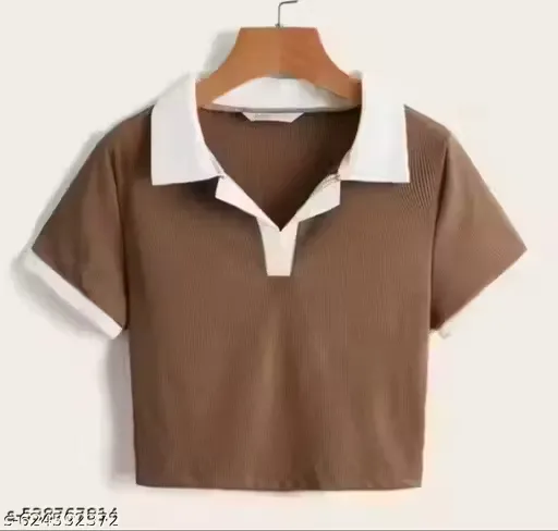 COMFY BROWN WITH WHITE RIB COLOR TOP